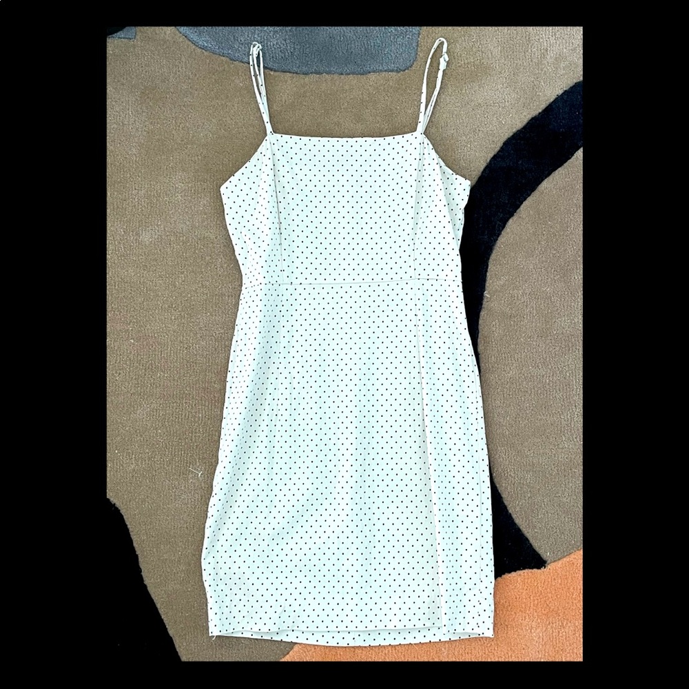 Strappy mini polka dot dress!
